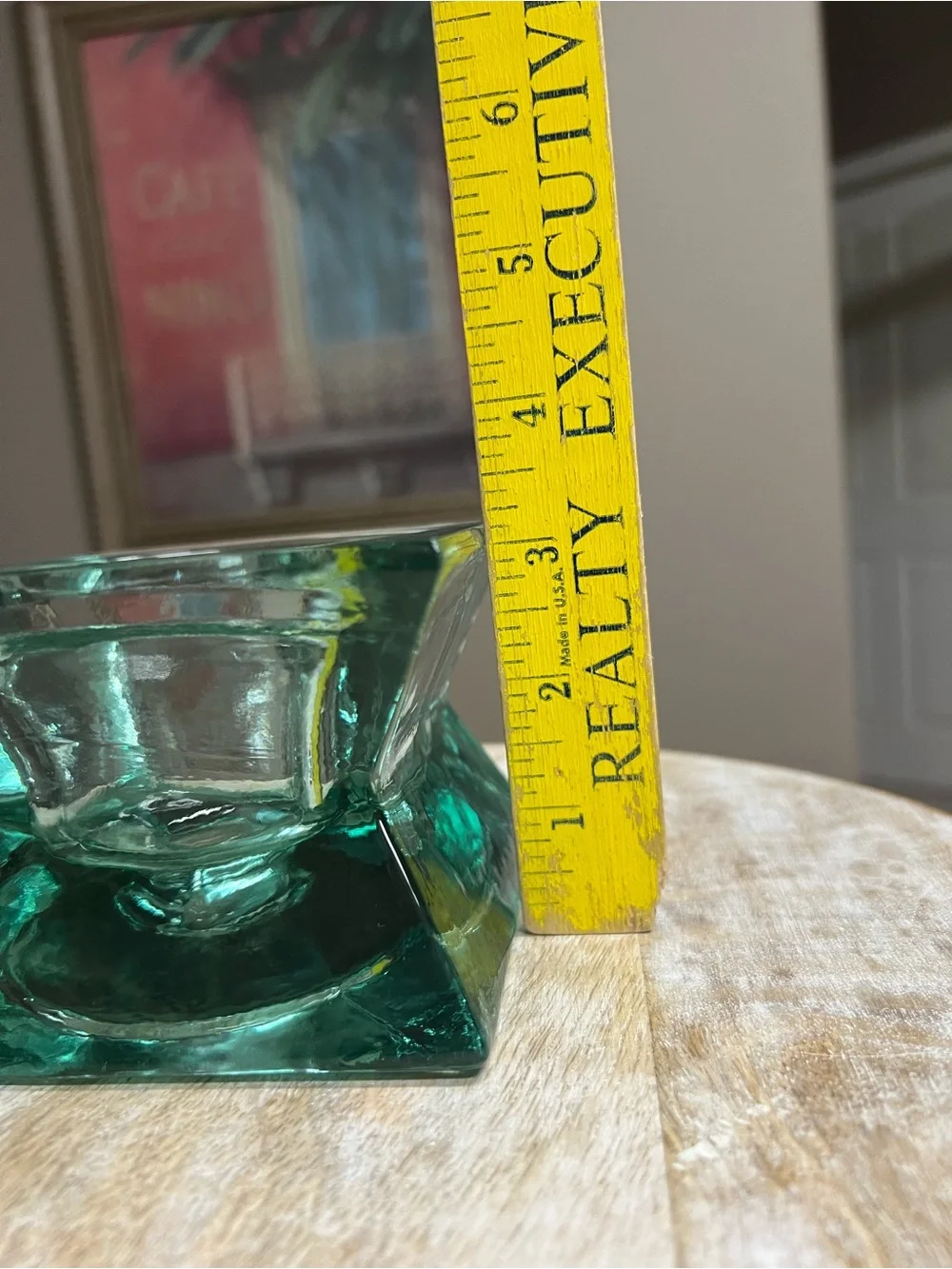 Recycled Green Glass Pillar Candle Holder